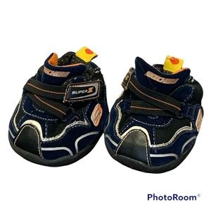 Build A Bear Shoes Skechers Super Z Blue Black Silver Orange Sneakers BABW